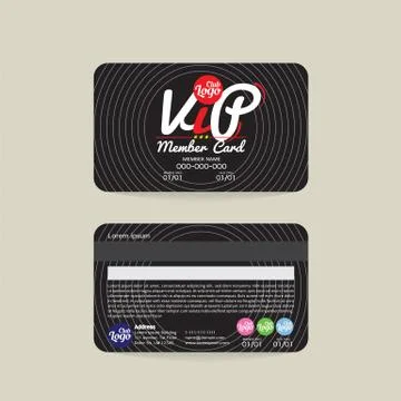 Front And Back VIP Member Card Template Vector Illustration Stock Illustration