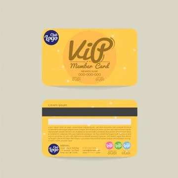 Front And Back VIP Member Card Template Vector Illustration Stock Illustration