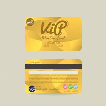 Front And Back VIP Member Card Template Vector Illustration Stock Illustration
