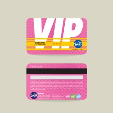 Front And Back VIP Member Card Template Vector Illustration イラスト素材