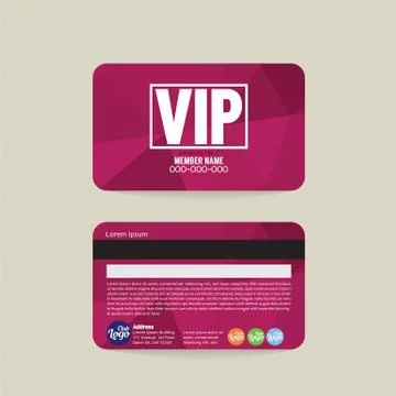 Front And Back VIP Member Card Template Vector Illustration Stock-Illustration