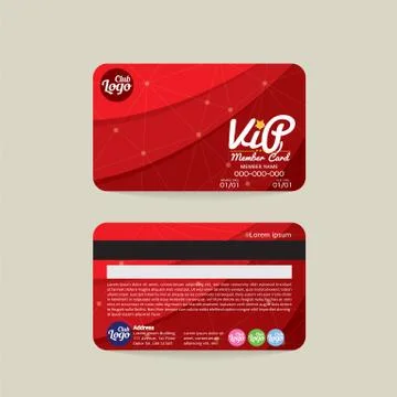 Front And Back VIP Member Card Template Vector Illustration Stock Illustration