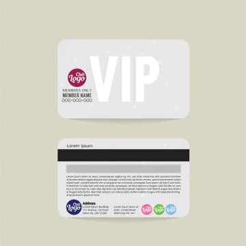 Front And Back VIP Member Card Template Vector Illustration Stock-Illustration