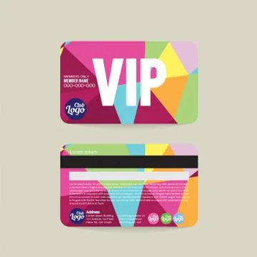 Front And Back VIP Member Card Template Vector Illustration Stock Illustration