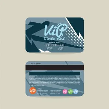 Front And Back VIP Member Card Template Vector Illustration Stock Illustration