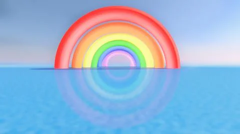 A front and center rainbow Stock Illustration
