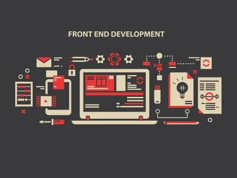 Front and development Illustrazione stock