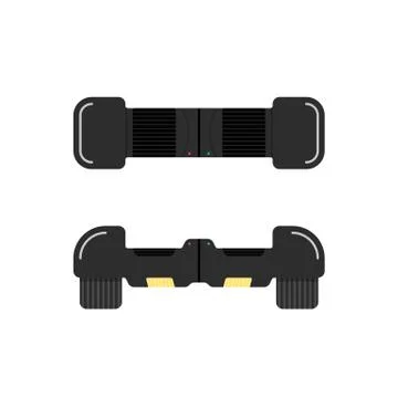 Front and top view black hoverboard Stock Illustration