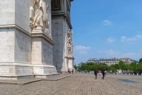 In front of the Arc de Triomphe. Stock Photos
