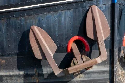 Front of barge with anchor Stock Photos