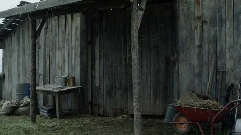 The Front of a Barn Stock Footage 93155871