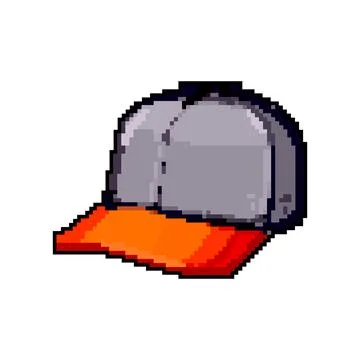 Front baseball cap game pixel art vector illustration Stock Illustration
