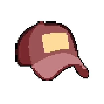 Front baseball cap pixel art vector illustration Illustrazione stock