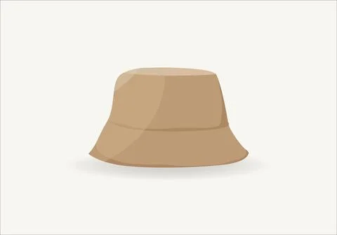 Front of basic bucket hat isolated illustration. Vector bowler hat template イラスト素材