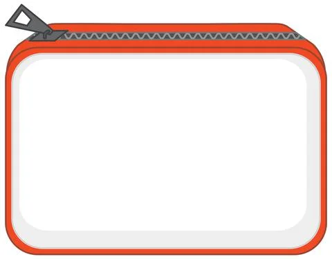 Front of basic pouch bag with zipper isolated Stock Illustration