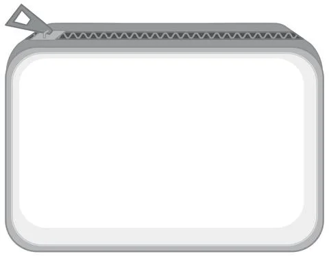 Front of basic pouch bag with zipper isolated イラスト素材