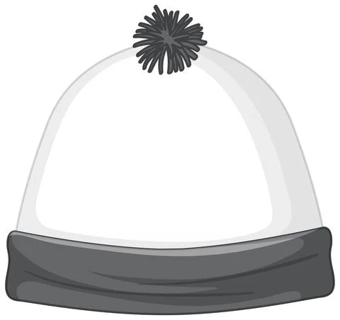 Front of basic white beanie hat isolated Illustrazione stock