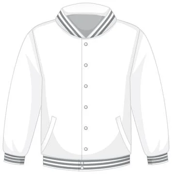 Front of basic white bomber jacket isolated 스톡 일러스트