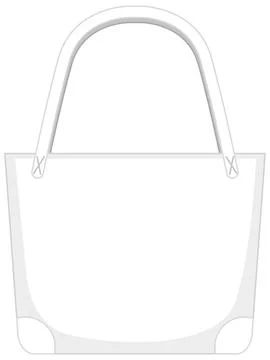 Front of basic white handbag isolated イラスト素材