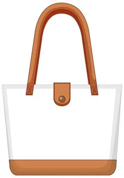 Front of basic white handbag isolated 스톡 일러스트