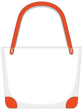 Front of basic white handbag isolated Stock Illustration