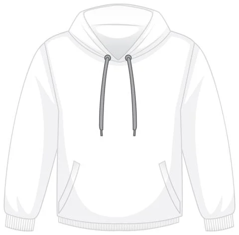 Front of basic white hoodie isolated イラスト素材