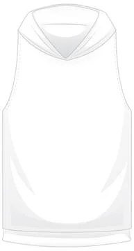 Front of basic white short hoodie jacket isolated Stock Illustration