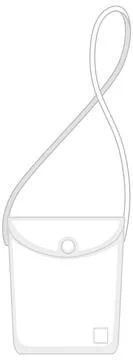 Front of basic white shoulder bag isolated Stock Illustration