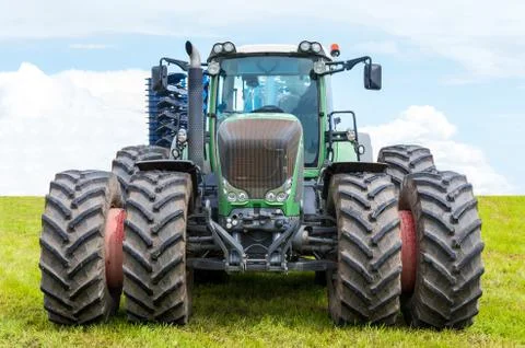 Front of big tractor. Stock Photos