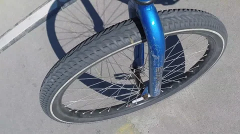 Front bike wheel Stock Footage 33968378