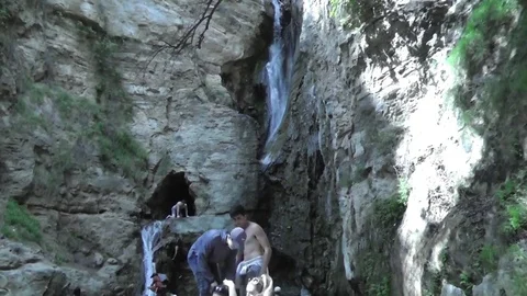 In Front of Black Star Canyon Falls Stock Footage 73922076