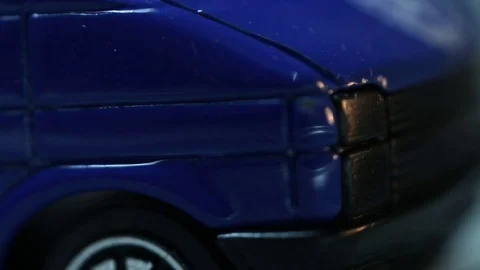 Front of Blue Toy Car Beginning to Melt Stock Footage 74503792