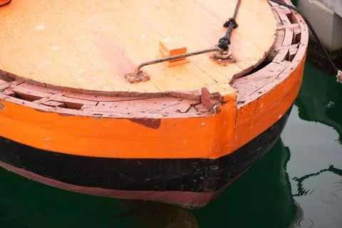 Front of a boat on the lake Stock Photos