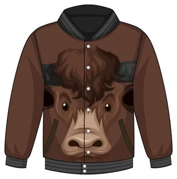 Front of bomber jacket with bull face pattern Illustrazione stock