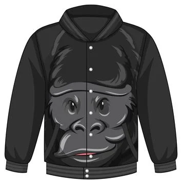 Front of bomber jacket with gorilla pattern Illustrazione stock