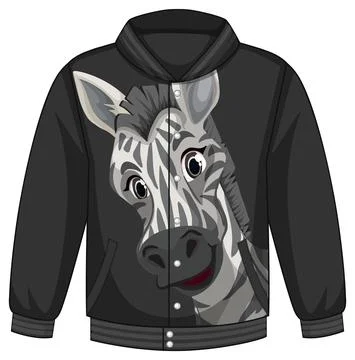 Front of bomber jacket with zebra pattern Stock Illustration