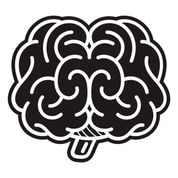 Front brain icon, simple style Stock Illustration