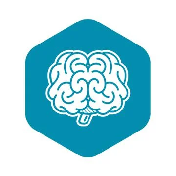 Front brain icon, simple style Stock Illustration