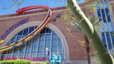 Front Building of Discovery Children's Museum in Las Vegas Stock Footage 190285893