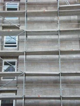 Front of building with scaffold Фото
