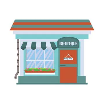 Front building of the store. Vector illustration flat cartoon style, shop fac Ilustración de archivo