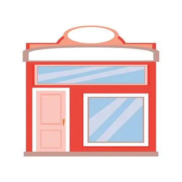 Front building of the store. Vector illustration flat cartoon style, shop fac Stock Illustration
