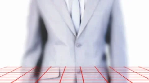Front Business Touch Screen (white) Stock After Effects