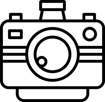 Front Camera Line Icon Design Stock Illustration