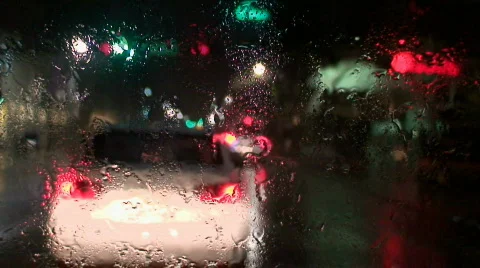  Front Camera Mount - Night Rain Speed Up Stock Footage 400574
