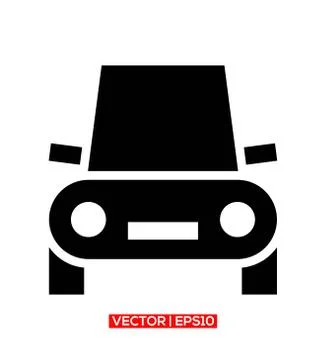 Front car icon vector logo symbol or illustration. Stock Illustration