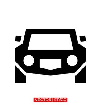 Front car icon vector logo symbol or illustration. Stock Illustration