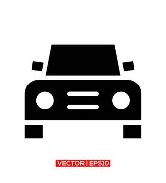 Front car icon vector logo symbol or illustration. Stock Illustration