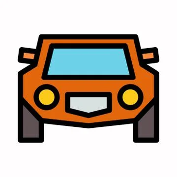 Front car icon vector logo symbol or illustration. Stock Illustration