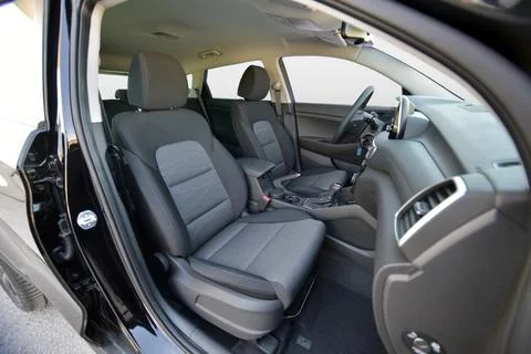 Front car seats, part of a passenger car Stock Photos